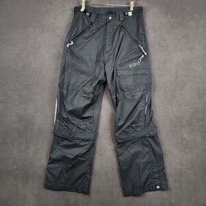 686 Convertible Snowboard Pants Medium Black Roll Up Cargo Y2K Vintage 10yr FLAW